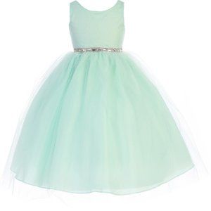 Little Girls Sparkle Rhinestone Tulle Easter Party Birthday Flower Girl Dress